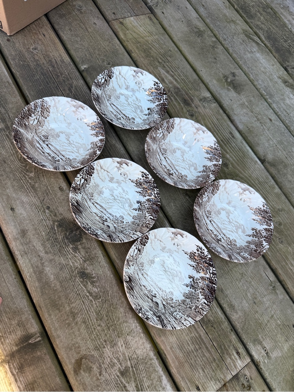 Vintage Ridgway Country Days Transferware Set of 5